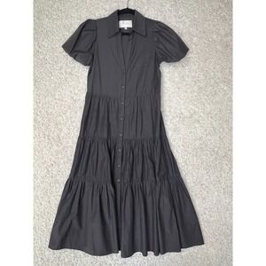 Broshu Walker The Havana Dress Womens Small Washed Black Tiered